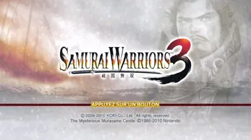 Samurai Warriors 3 screen shot title